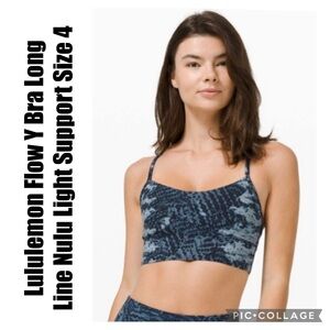 Lululemon Flow Y Bra Long Line Nulu Light Support Size 4